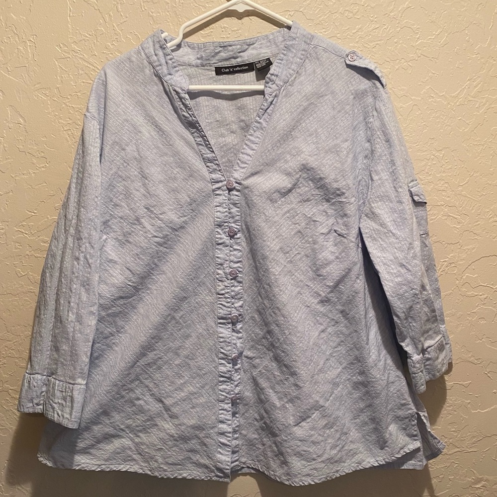 PLUS BUTTON FRONT BLOUSE